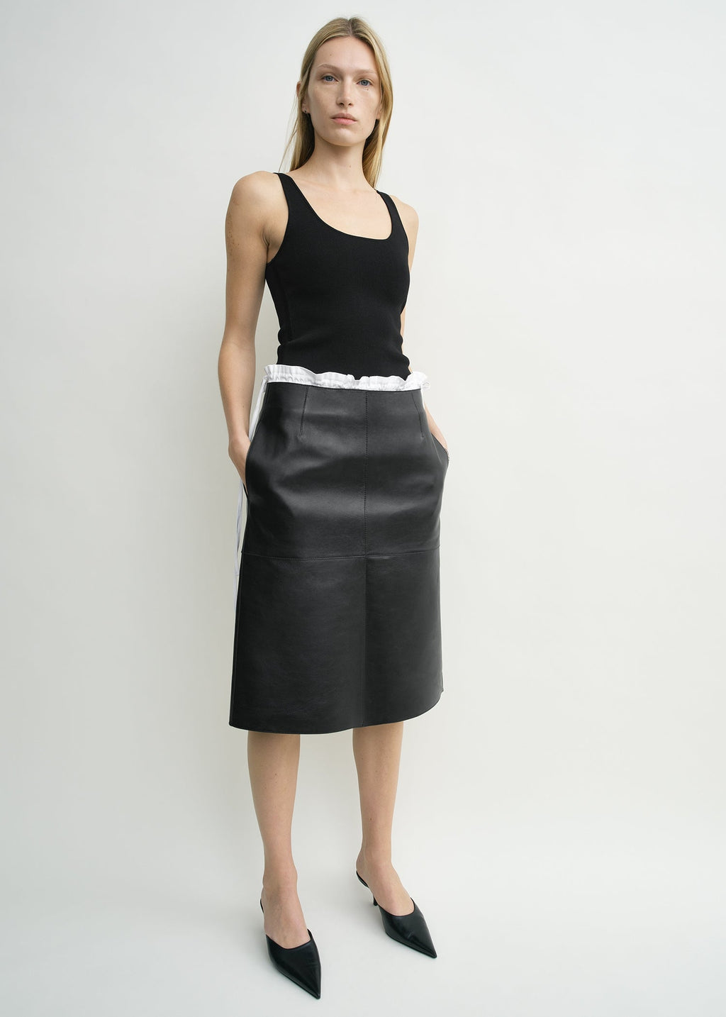 Compact knit tank black