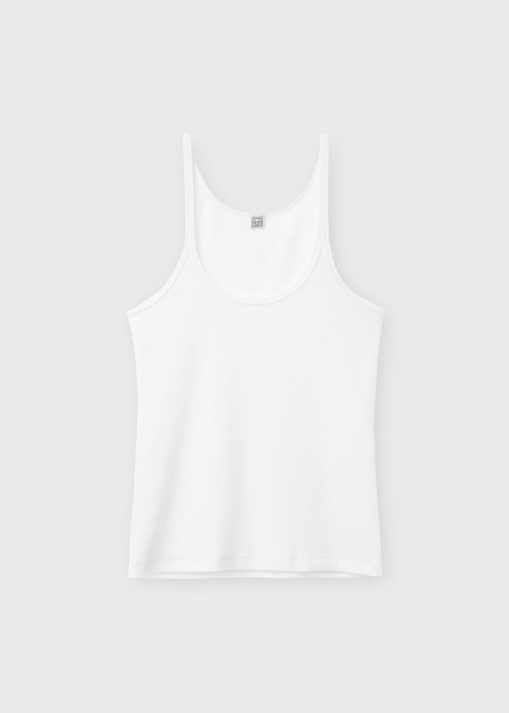 Scoop neck rib tank white